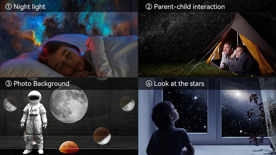 Night Light Galaxy Projector – 360° Rotating Starry Sky Projector for Bedroom & Home Decor