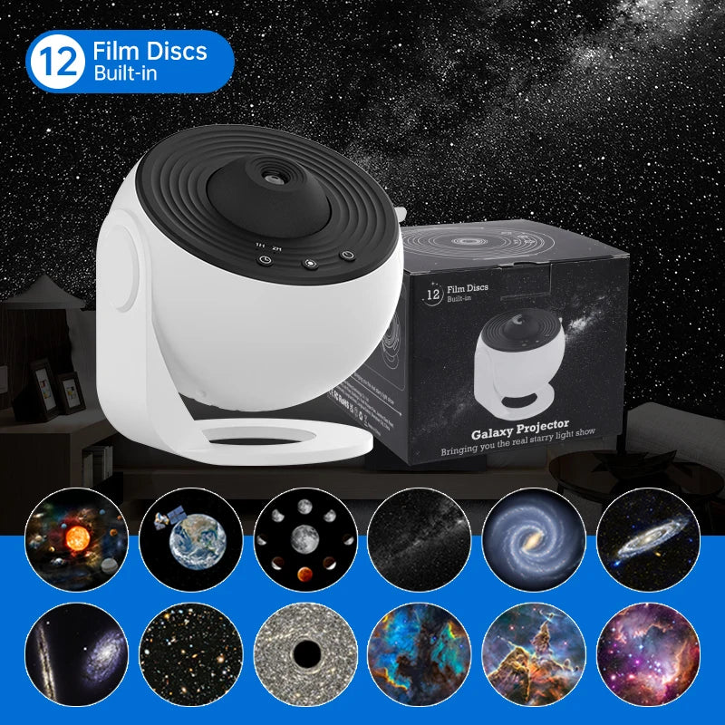 Night Light Galaxy Projector – 360° Rotating Starry Sky Projector for Bedroom & Home Decor