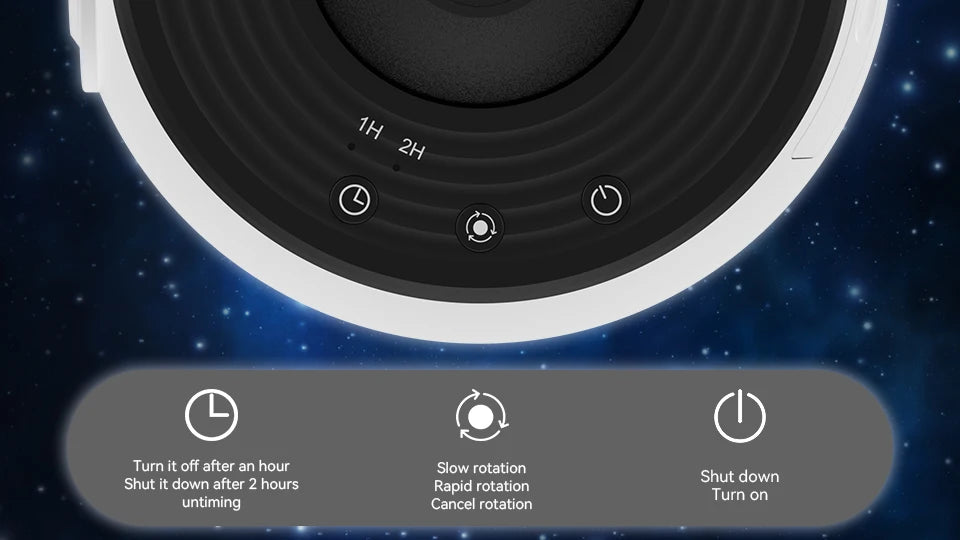 Night Light Galaxy Projector – 360° Rotating Starry Sky Projector for Bedroom & Home Decor