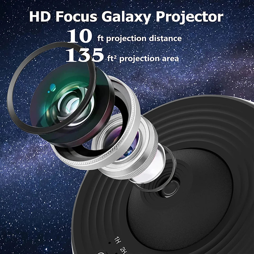 Night Light Galaxy Projector – 360° Rotating Starry Sky Projector for Bedroom & Home Decor