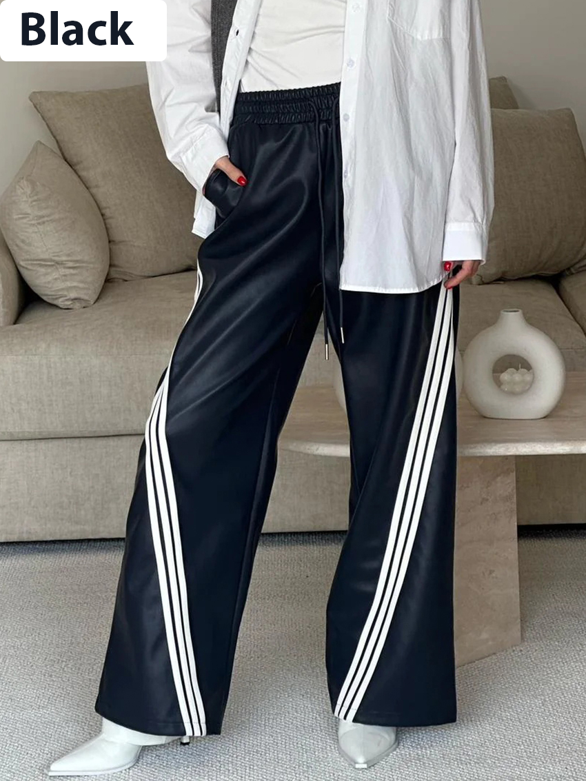 Top offer: Clacive Elegant Straight PU Leather Pants for Women