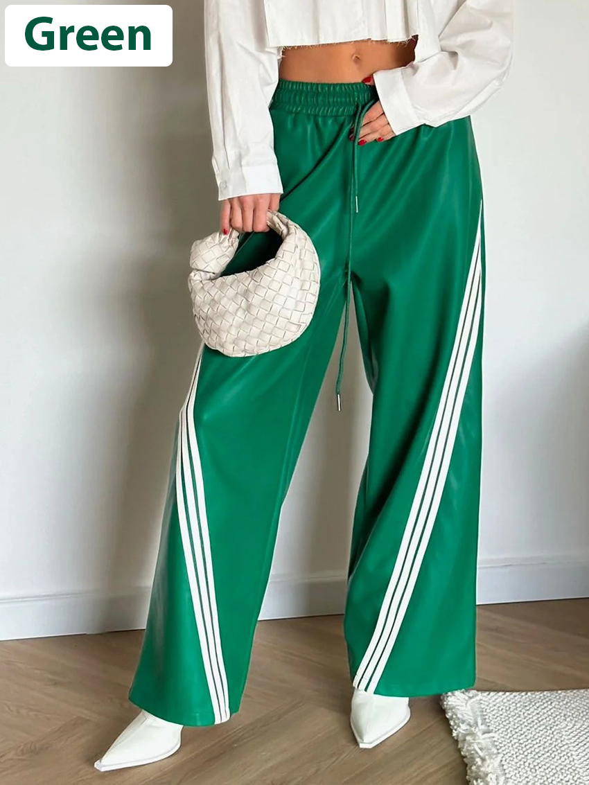 Top offer: Clacive Elegant Straight PU Leather Pants for Women
