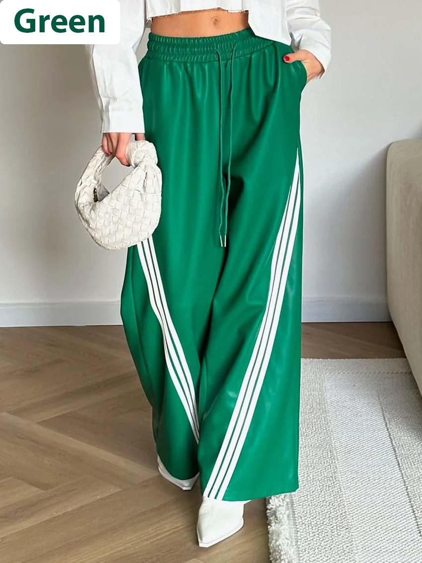 Top offer: Clacive Elegant Straight PU Leather Pants for Women