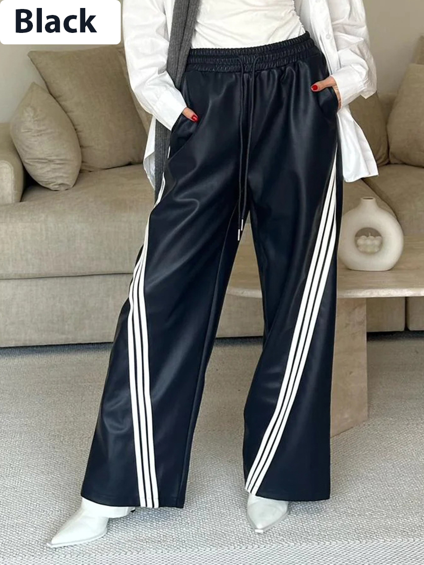 Top offer: Clacive Elegant Straight PU Leather Pants for Women