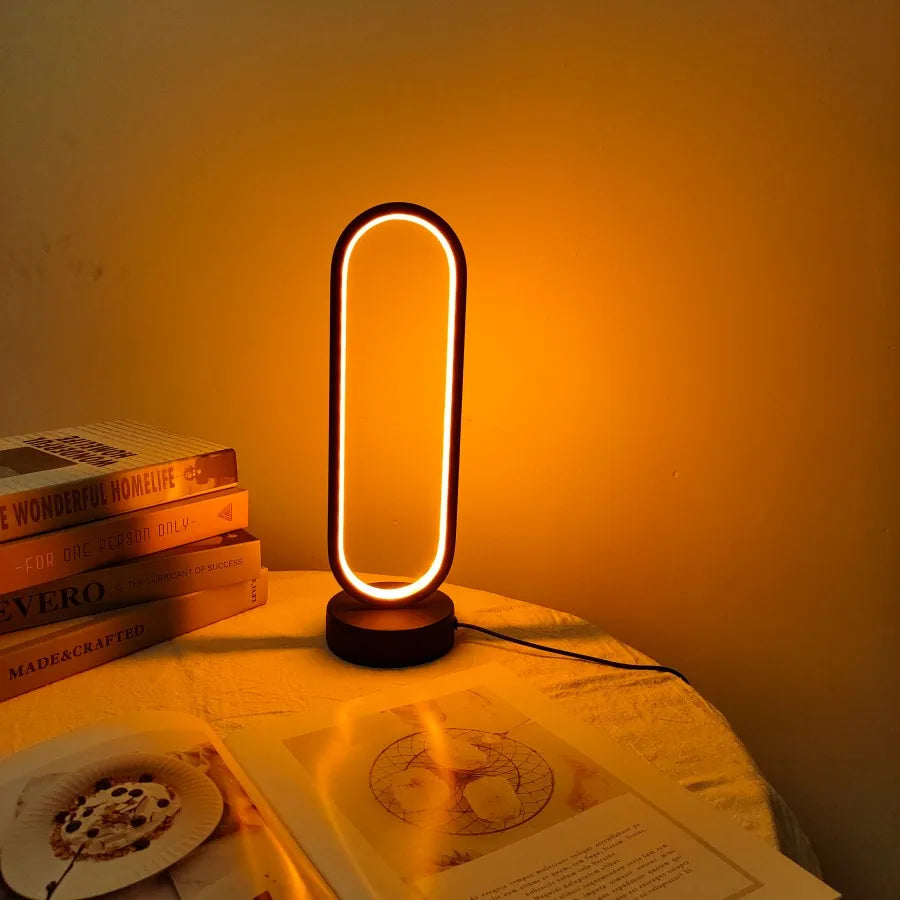 1PC Lamp Bedroom Ring Lamp – Living Room Three Color Dimming Bedside Lamp LED Night Light