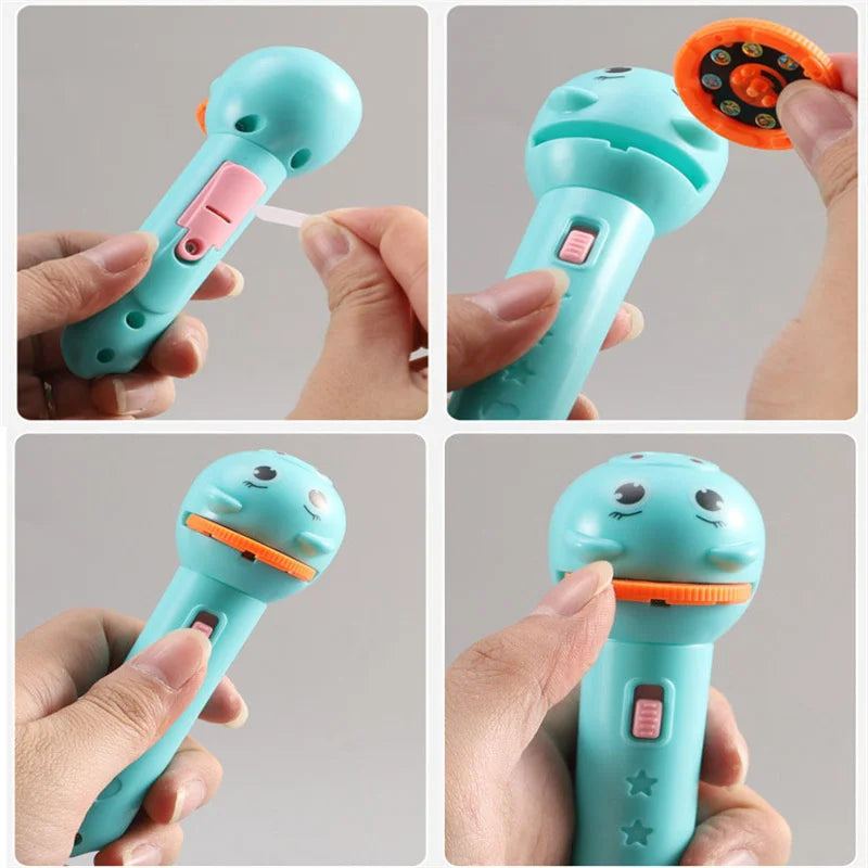 Holiday Gift šChildrenās Luminous Projection Flashlight ā Fun Cartoon Pattern Toy for Early Education & Holiday Gift
