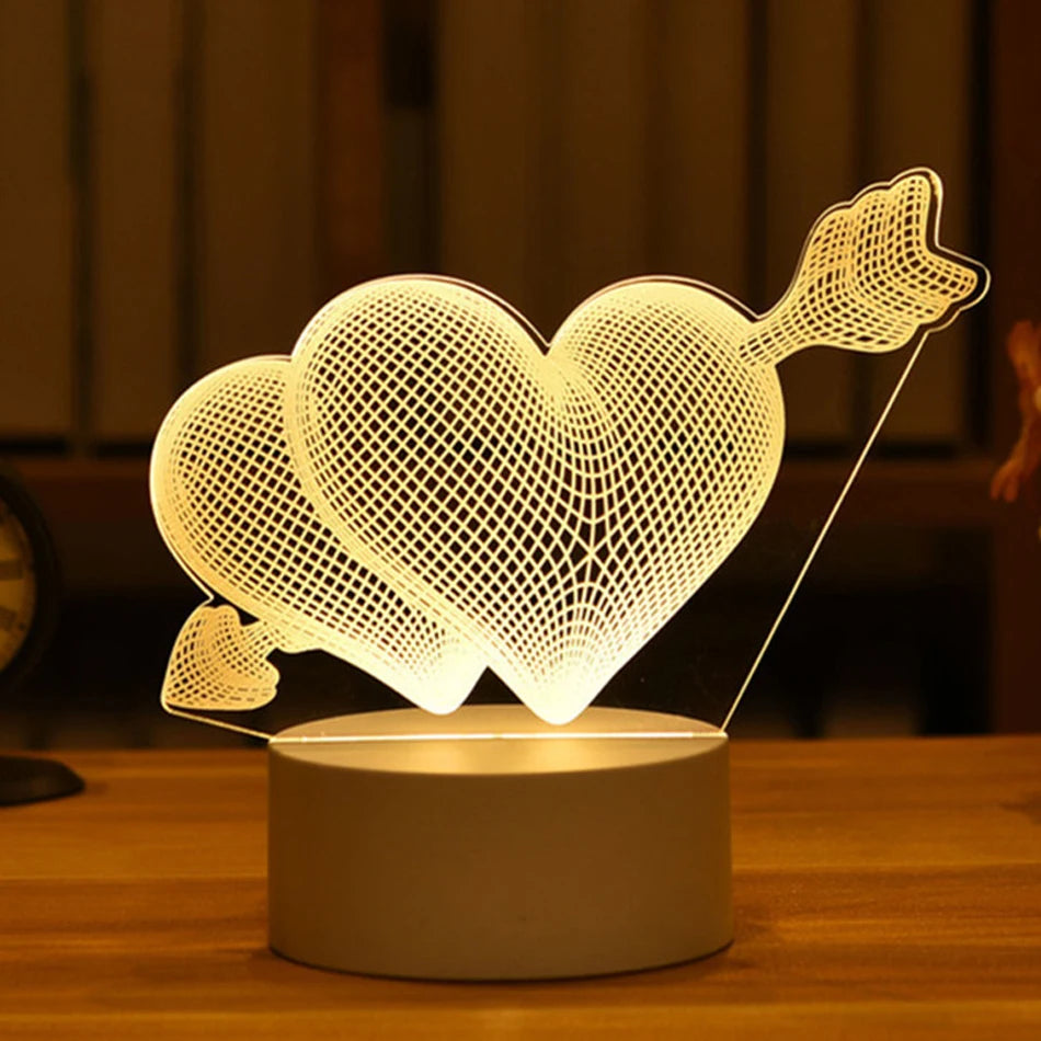 Gift🎁 3D Acrylic Lamp – Neon Sign Light, Xmas Christmas Home & Bedroom Decor, Birthday Gift