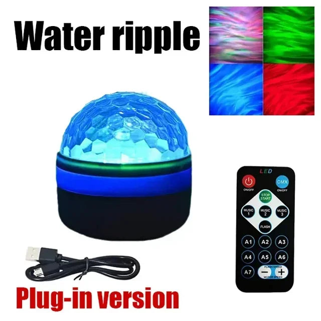 Northern Aurora Water Ripple Projector Lamp – LED Night Light with Remote Control