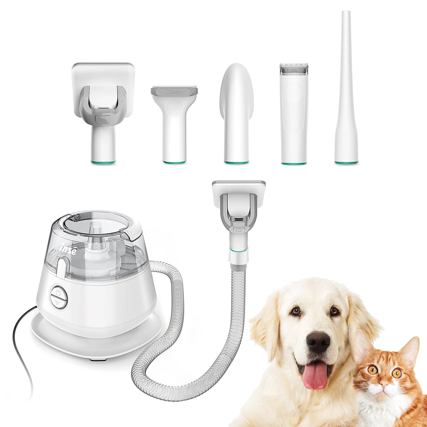 🔥INSE P20 Dog Grooming Vacuum Kit – Pet Hair Vacuum with 5 Tools & 2L Large Capacity