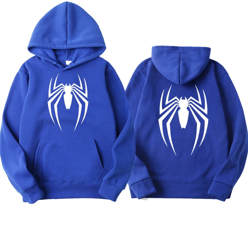 Outfits 2025 ๐Menโs Hoodie with Spider Print โ Street Fashion Sweatshirt, Casual Loose Fleece for Ladies & Men (2025)