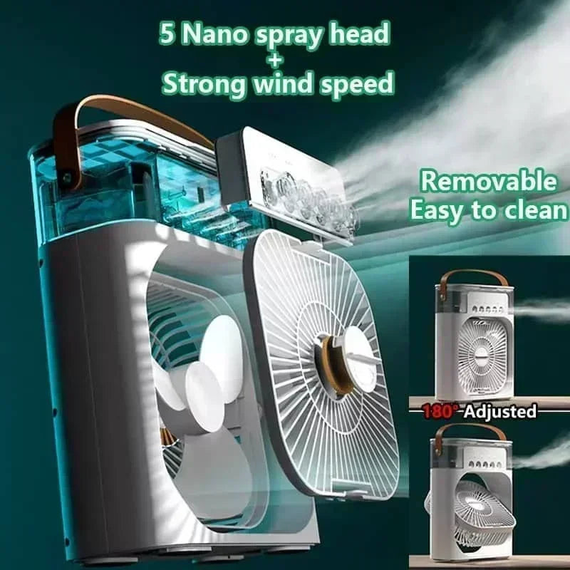 Hot Sale ๐3-in-1 Mini Fan Air Conditioner โ Portable Cooler, Humidifier & LED Night Light