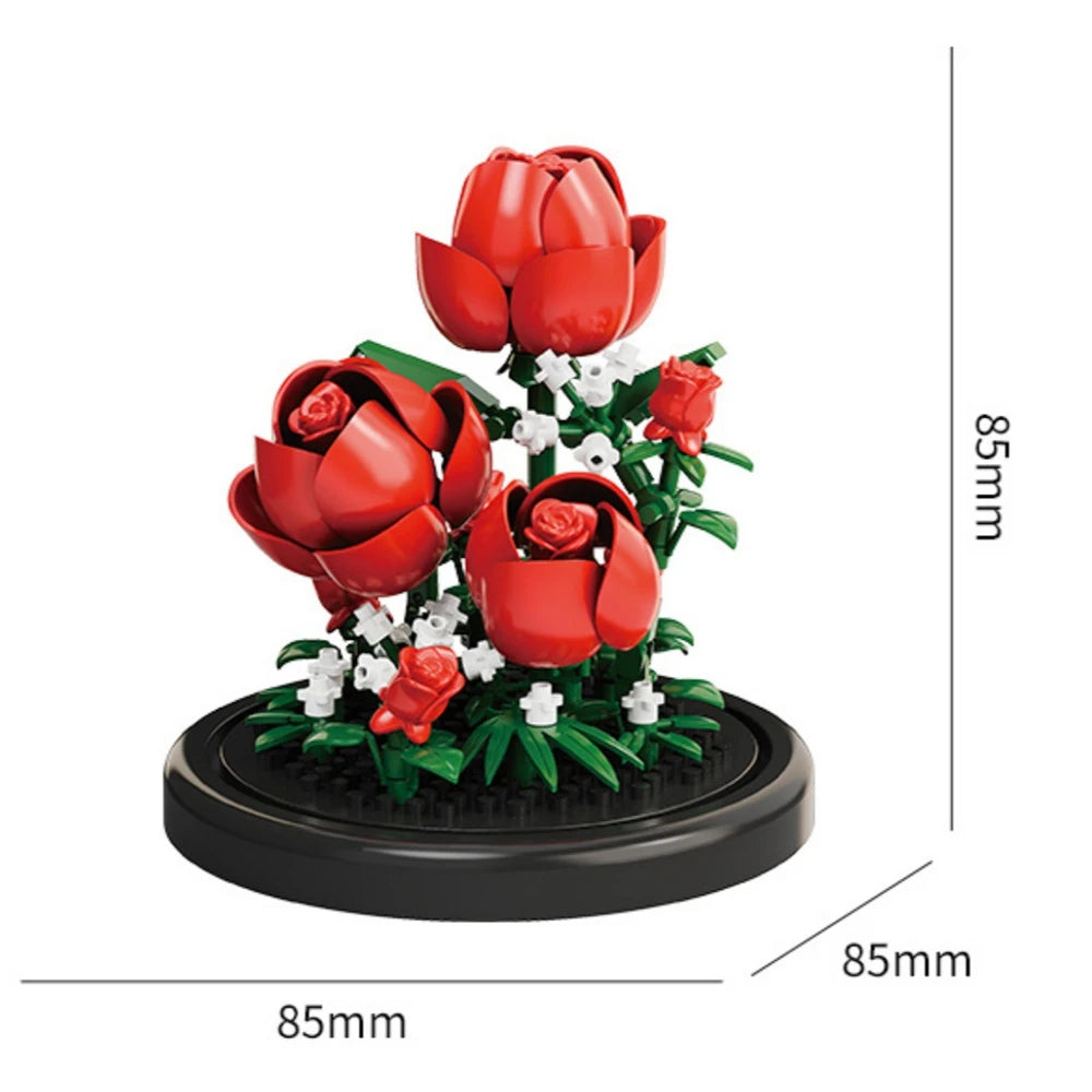 GiftšEternal Flower Bouquet ā Bonsai Potted Plant, Micro Artificial Flowers for Birthday Gift