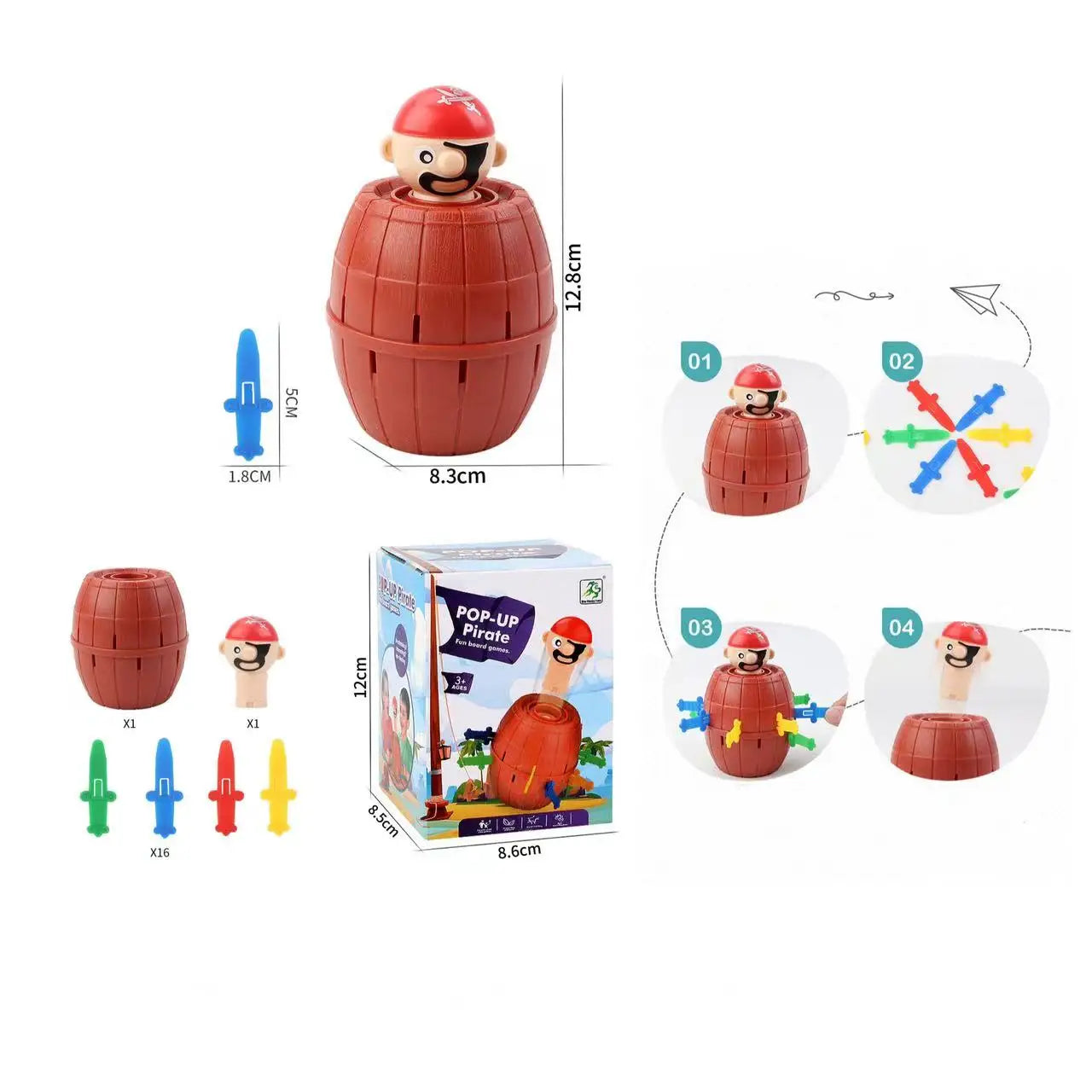 Gift🎁Funny Pirate Barrel Game – Pop-Up Sword Stabbing Toy for Kids & Family Fun