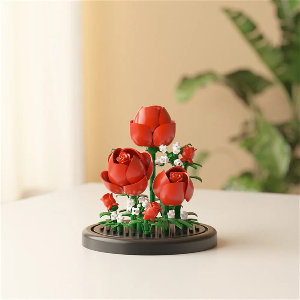 GiftšEternal Flower Bouquet ā Bonsai Potted Plant, Micro Artificial Flowers for Birthday Gift