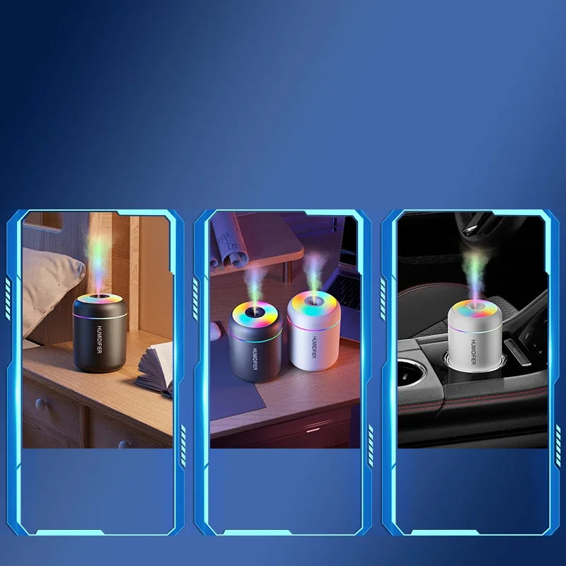 Mini Air Humidifier USB Electric Maker with LED Lights – For Car, Home & Bedroom