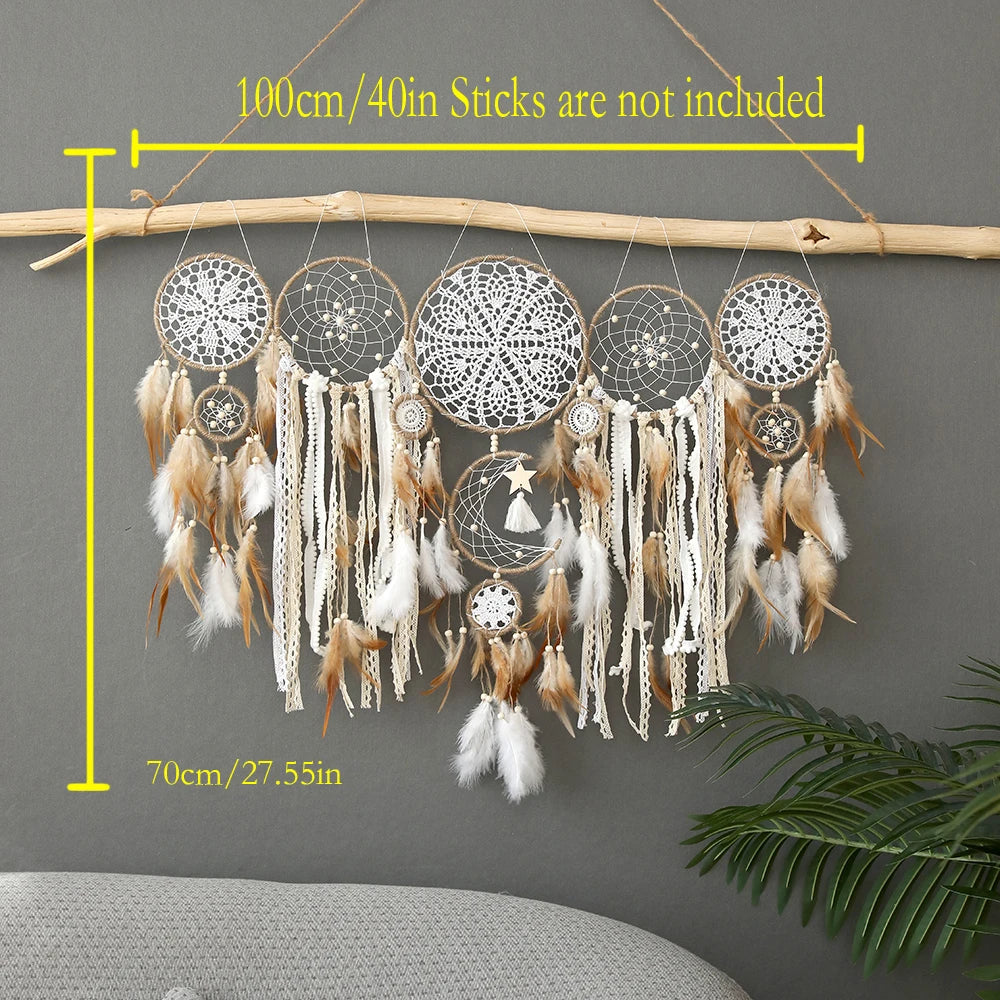 Gift🎁5pcs Bohemian Dreamcatcher Set – Large Wall Hanging for Bedroom, Wedding & Christmas Decor
