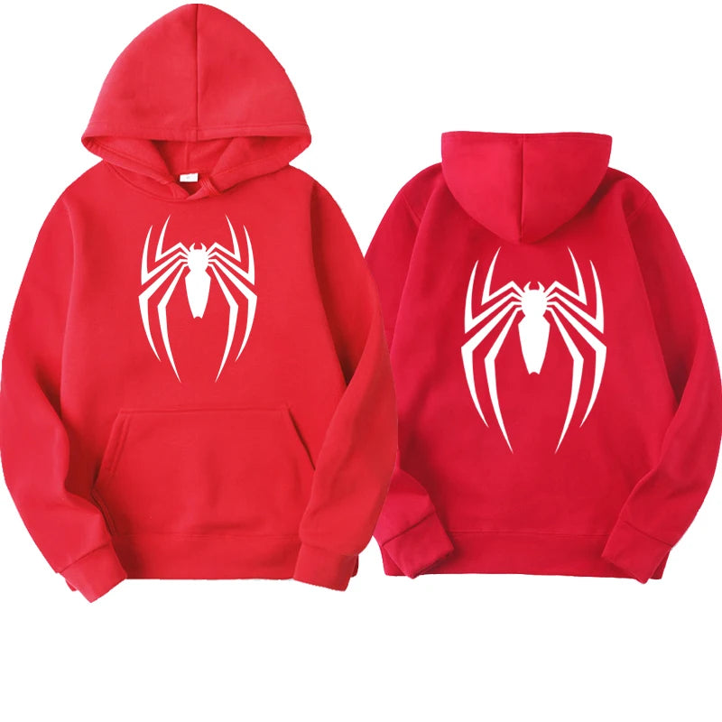 Outfits 2025 ๐Menโs Hoodie with Spider Print โ Street Fashion Sweatshirt, Casual Loose Fleece for Ladies & Men (2025)