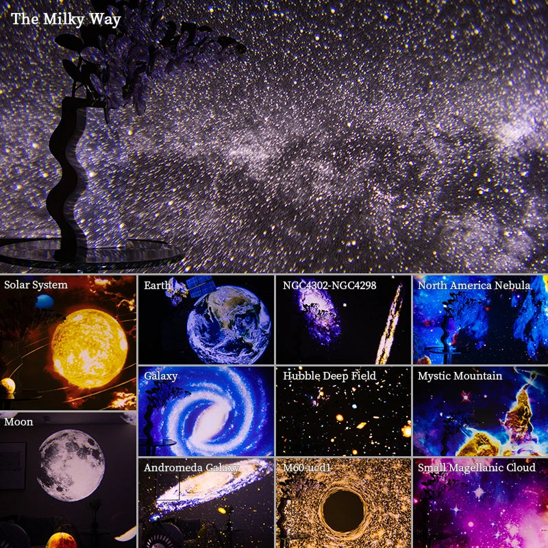 Night Light Galaxy Projector – 360° Rotating Starry Sky Projector for Bedroom & Home Decor