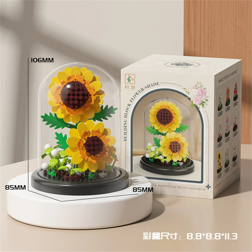 GiftšEternal Flower Bouquet ā Bonsai Potted Plant, Micro Artificial Flowers for Birthday Gift