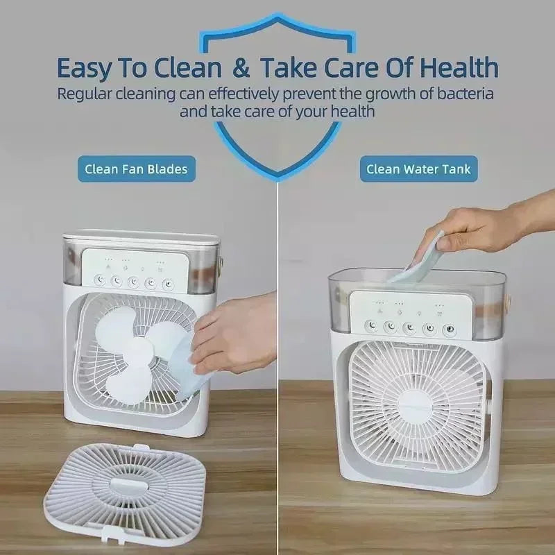 Hot Sale ๐3-in-1 Mini Fan Air Conditioner โ Portable Cooler, Humidifier & LED Night Light