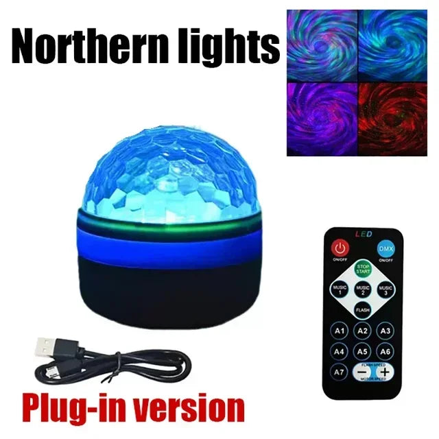 Northern Aurora Water Ripple Projector Lamp – LED Night Light with Remote Control