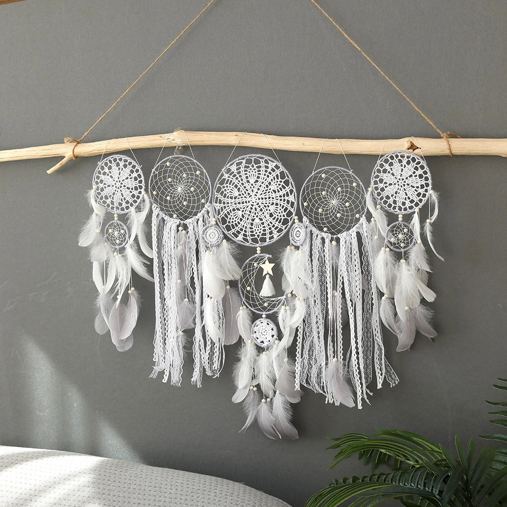Gift🎁5pcs Bohemian Dreamcatcher Set – Large Wall Hanging for Bedroom, Wedding & Christmas Decor