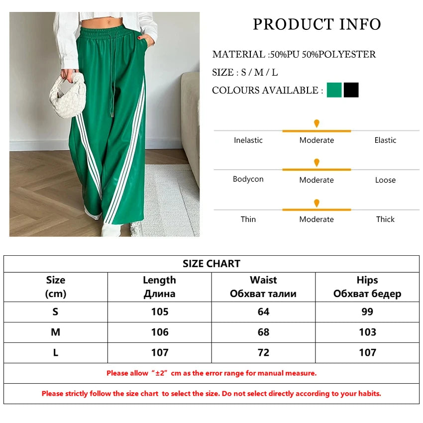 Top offer: Clacive Elegant Straight PU Leather Pants for Women