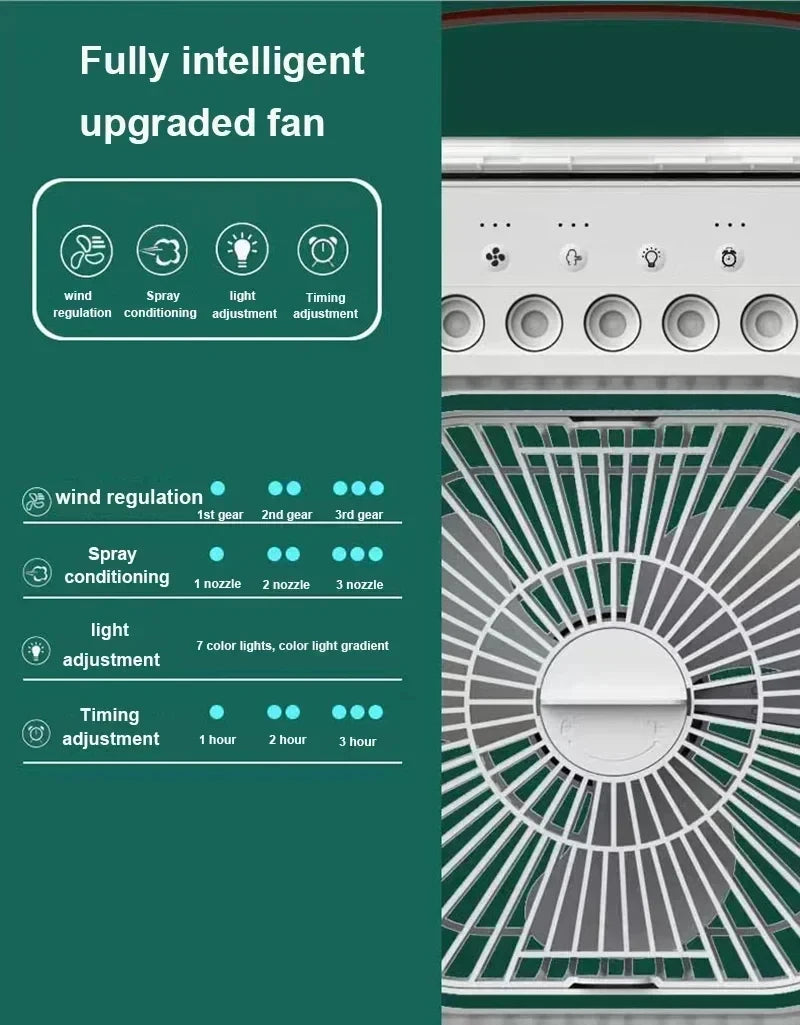 Hot Sale ๐3-in-1 Mini Fan Air Conditioner โ Portable Cooler, Humidifier & LED Night Light