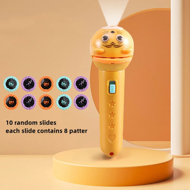Holiday Gift šChildrenās Luminous Projection Flashlight ā Fun Cartoon Pattern Toy for Early Education & Holiday Gift