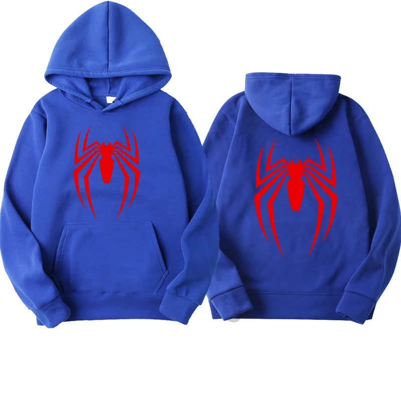 Outfits 2025 ๐Menโs Hoodie with Spider Print โ Street Fashion Sweatshirt, Casual Loose Fleece for Ladies & Men (2025)