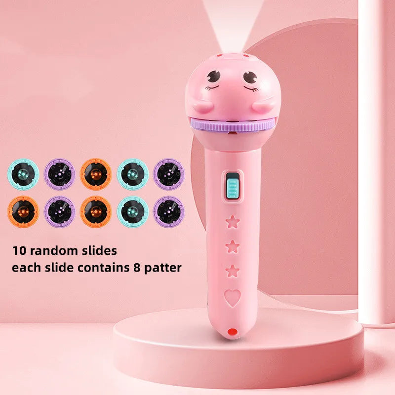 Holiday Gift šChildrenās Luminous Projection Flashlight ā Fun Cartoon Pattern Toy for Early Education & Holiday Gift
