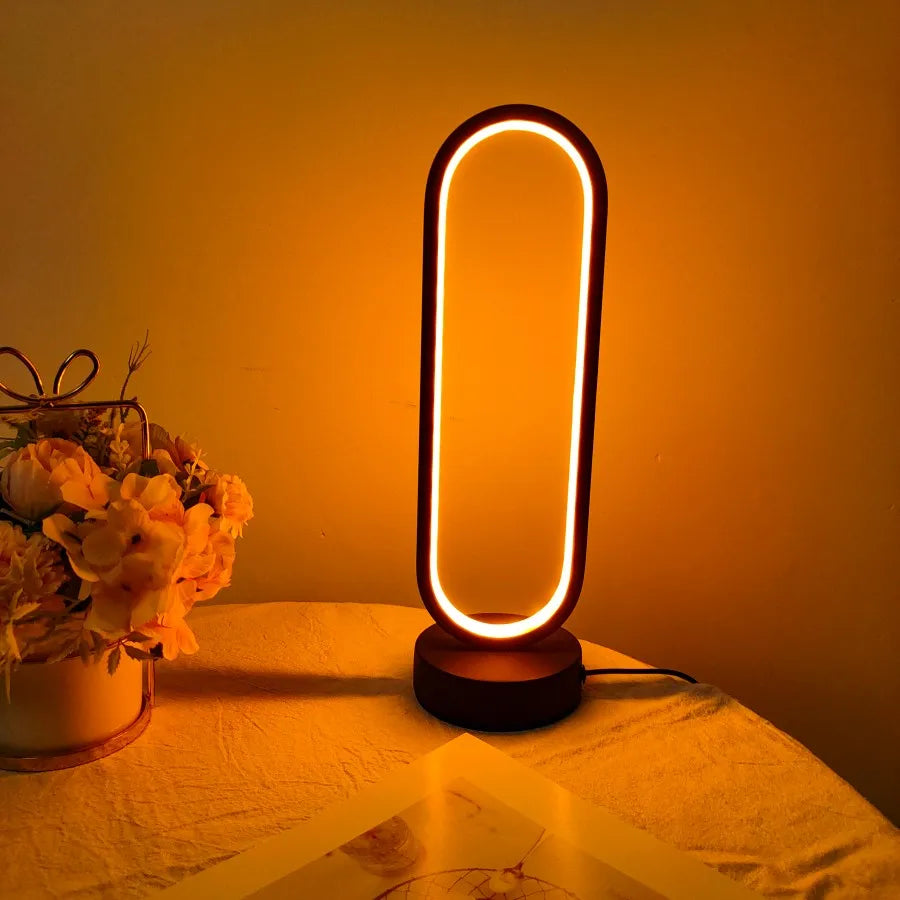 1PC Lamp Bedroom Ring Lamp – Living Room Three Color Dimming Bedside Lamp LED Night Light