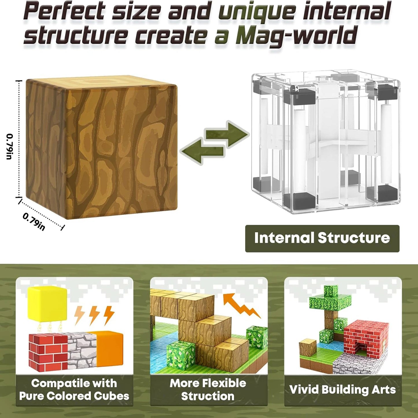 Gift🎁100pcs Magnetic Blocks Set – STEM Montessori Toy for Boys & Girls, Sensory Building Cubes for Toddlers