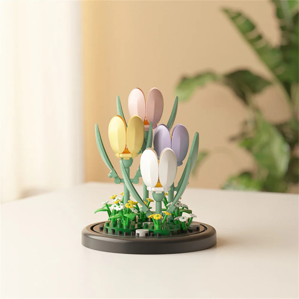 GiftšEternal Flower Bouquet ā Bonsai Potted Plant, Micro Artificial Flowers for Birthday Gift