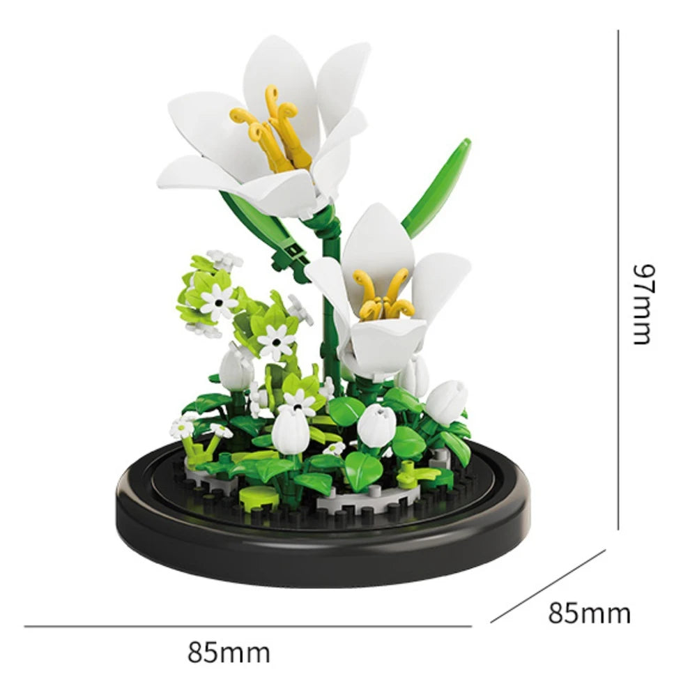 GiftšEternal Flower Bouquet ā Bonsai Potted Plant, Micro Artificial Flowers for Birthday Gift