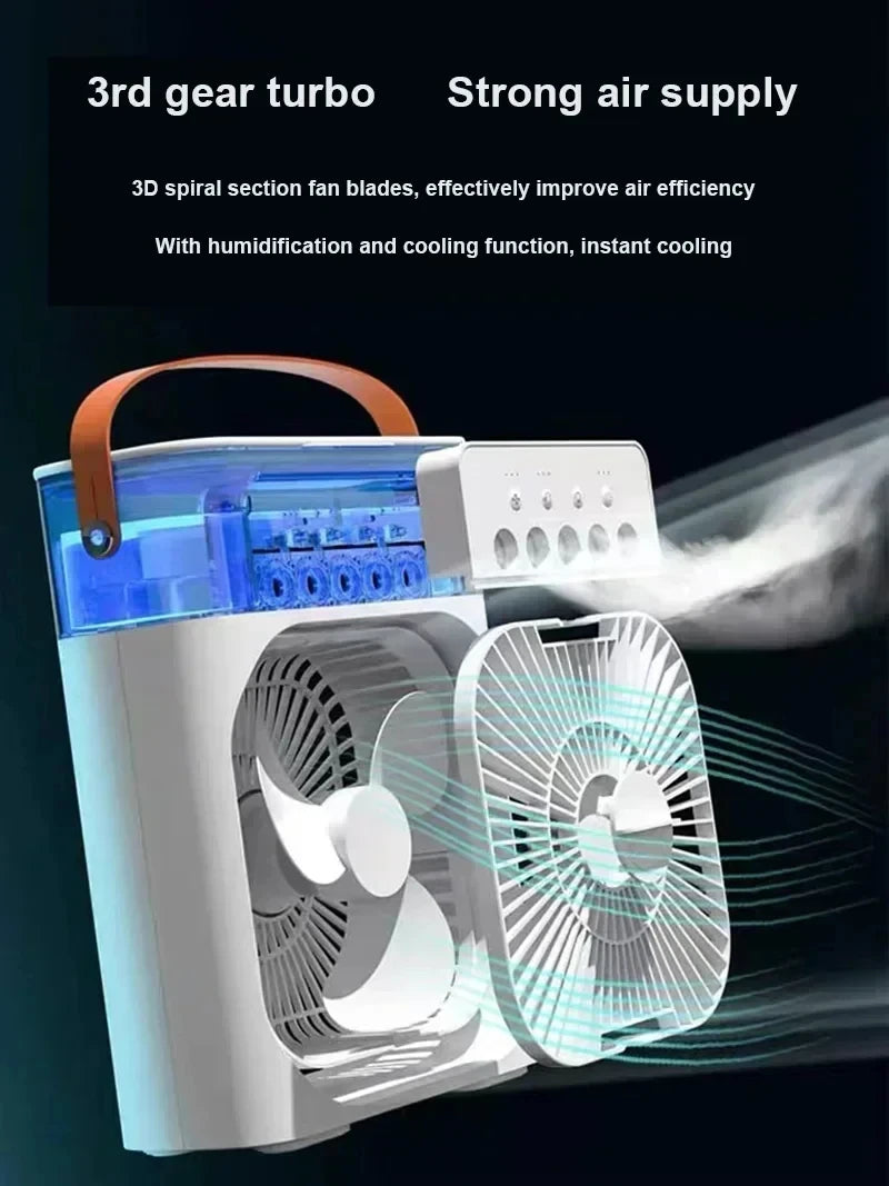 Hot Sale ๐3-in-1 Mini Fan Air Conditioner โ Portable Cooler, Humidifier & LED Night Light