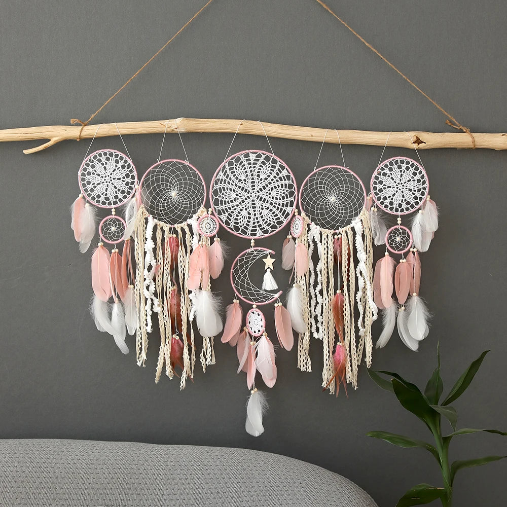 Gift🎁5pcs Bohemian Dreamcatcher Set – Large Wall Hanging for Bedroom, Wedding & Christmas Decor