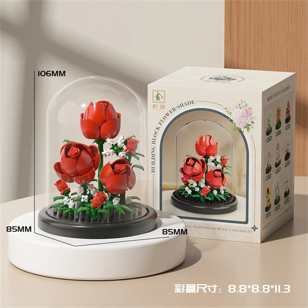 GiftšEternal Flower Bouquet ā Bonsai Potted Plant, Micro Artificial Flowers for Birthday Gift