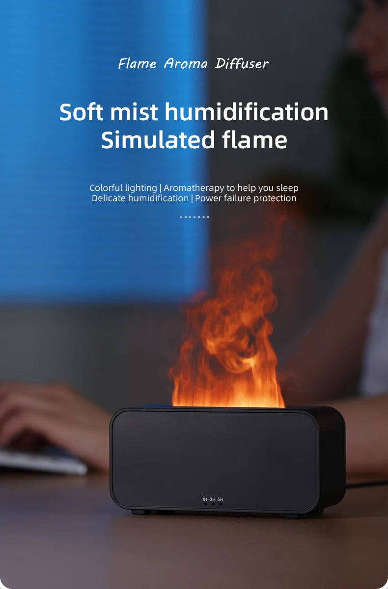 Mini Aromatherapy Air Humidifier – LED Colorful Light & Timer for Home or Office