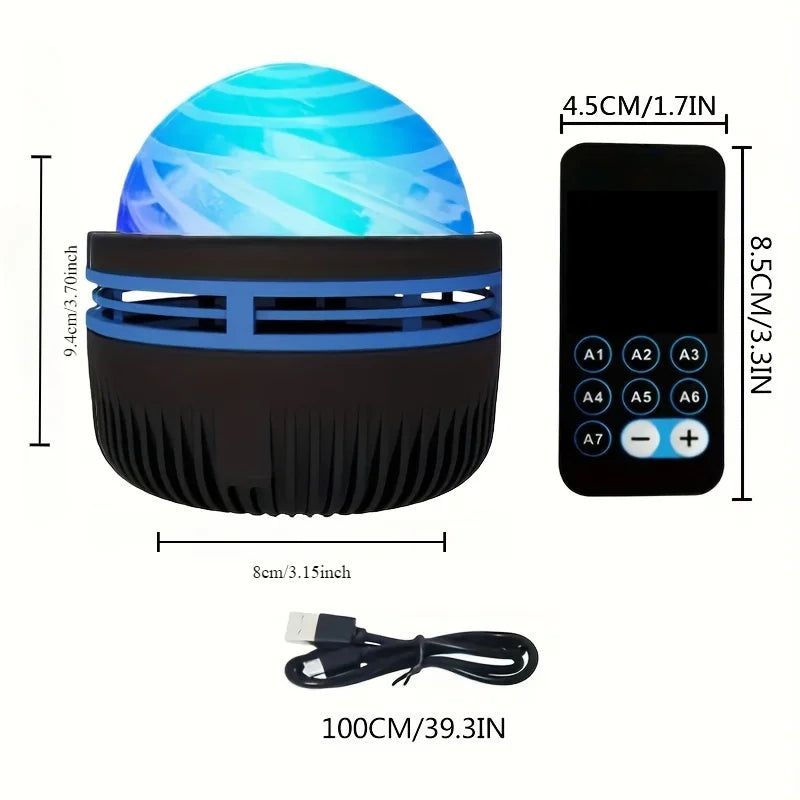 Aurora Borealis Starry Sky Projector – LED Night Light with Remote & 7 Lighting Effects