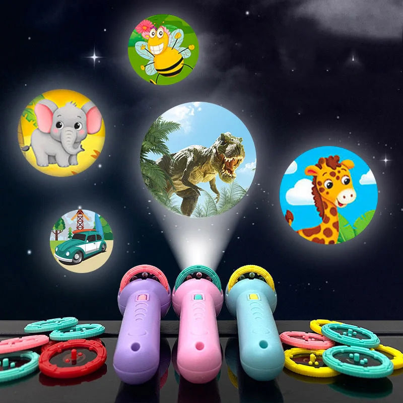 Holiday Gift šChildrenās Luminous Projection Flashlight ā Fun Cartoon Pattern Toy for Early Education & Holiday Gift