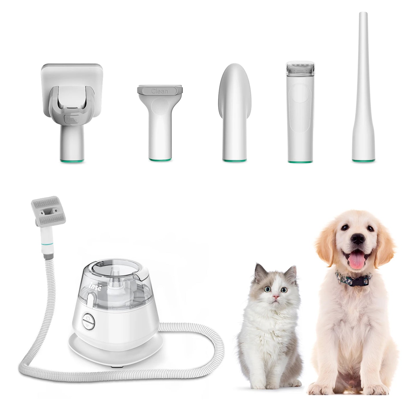 🔥INSE P20 Dog Grooming Vacuum Kit – Pet Hair Vacuum with 5 Tools & 2L Large Capacity