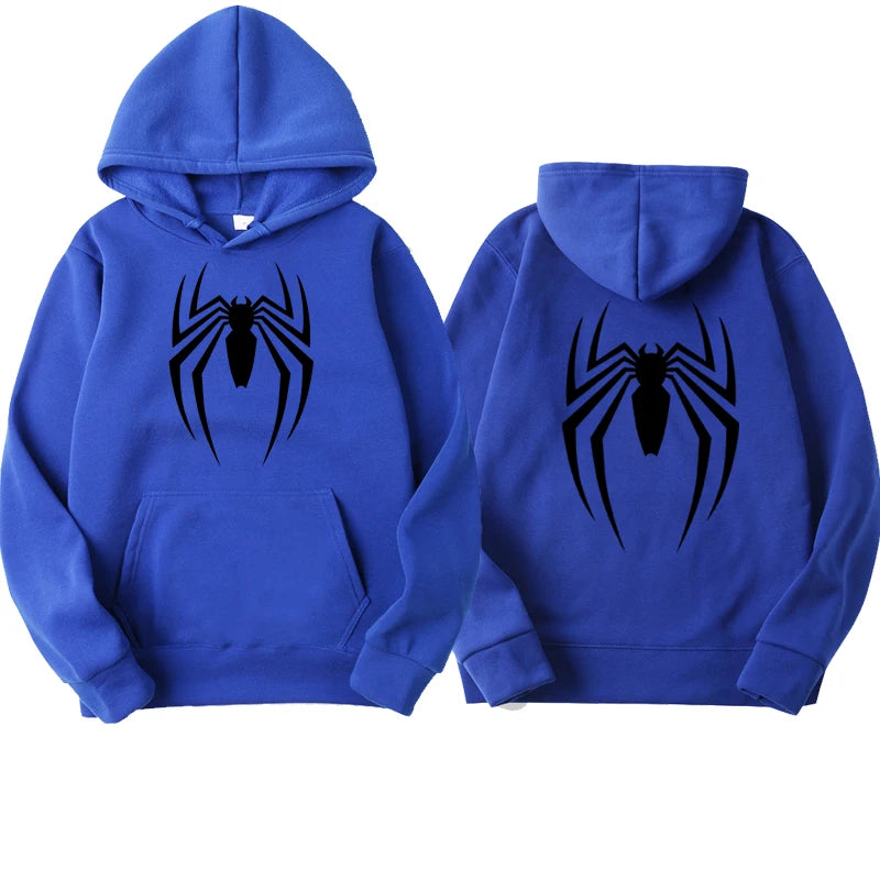 Outfits 2025 ๐Menโs Hoodie with Spider Print โ Street Fashion Sweatshirt, Casual Loose Fleece for Ladies & Men (2025)