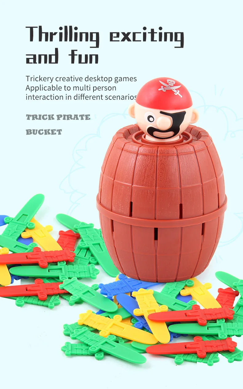 Gift🎁Funny Pirate Barrel Game – Pop-Up Sword Stabbing Toy for Kids & Family Fun