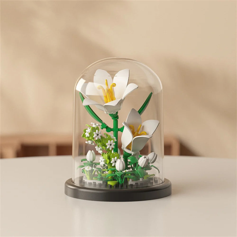 GiftšEternal Flower Bouquet ā Bonsai Potted Plant, Micro Artificial Flowers for Birthday Gift