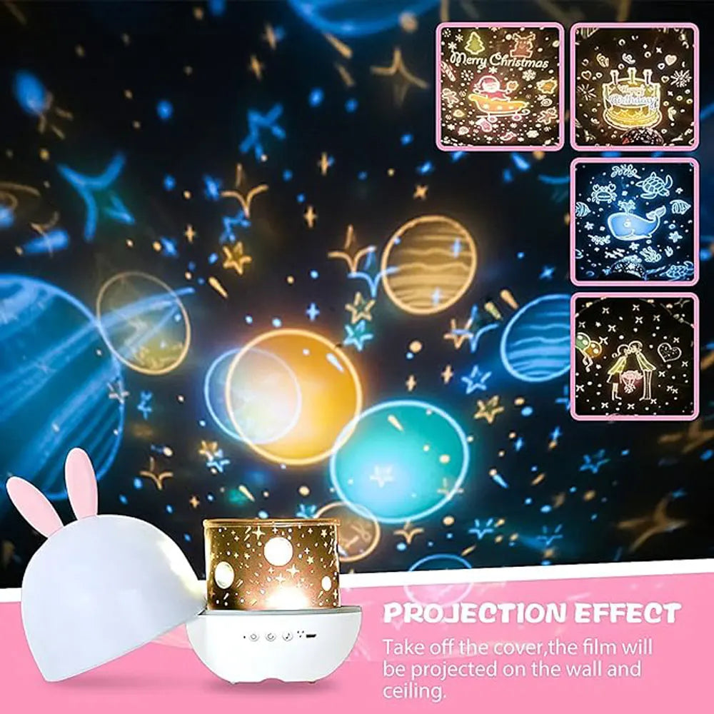 Rabbit Fairy Projection Night Light – Multi-Scene LED Projector for Kids & Bedroom Decor