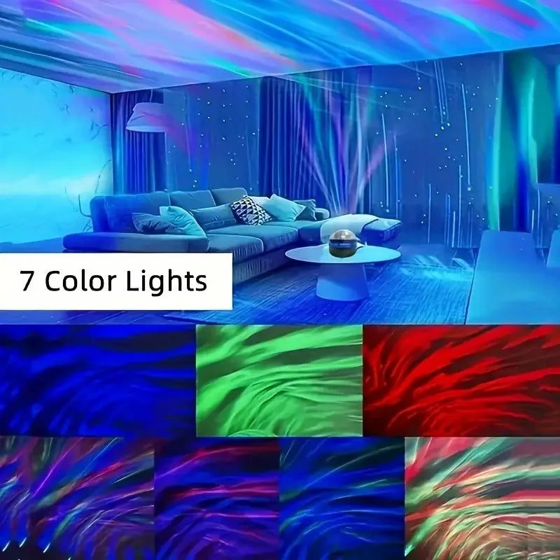 Aurora Borealis Starry Sky Projector – LED Night Light with Remote & 7 Lighting Effects