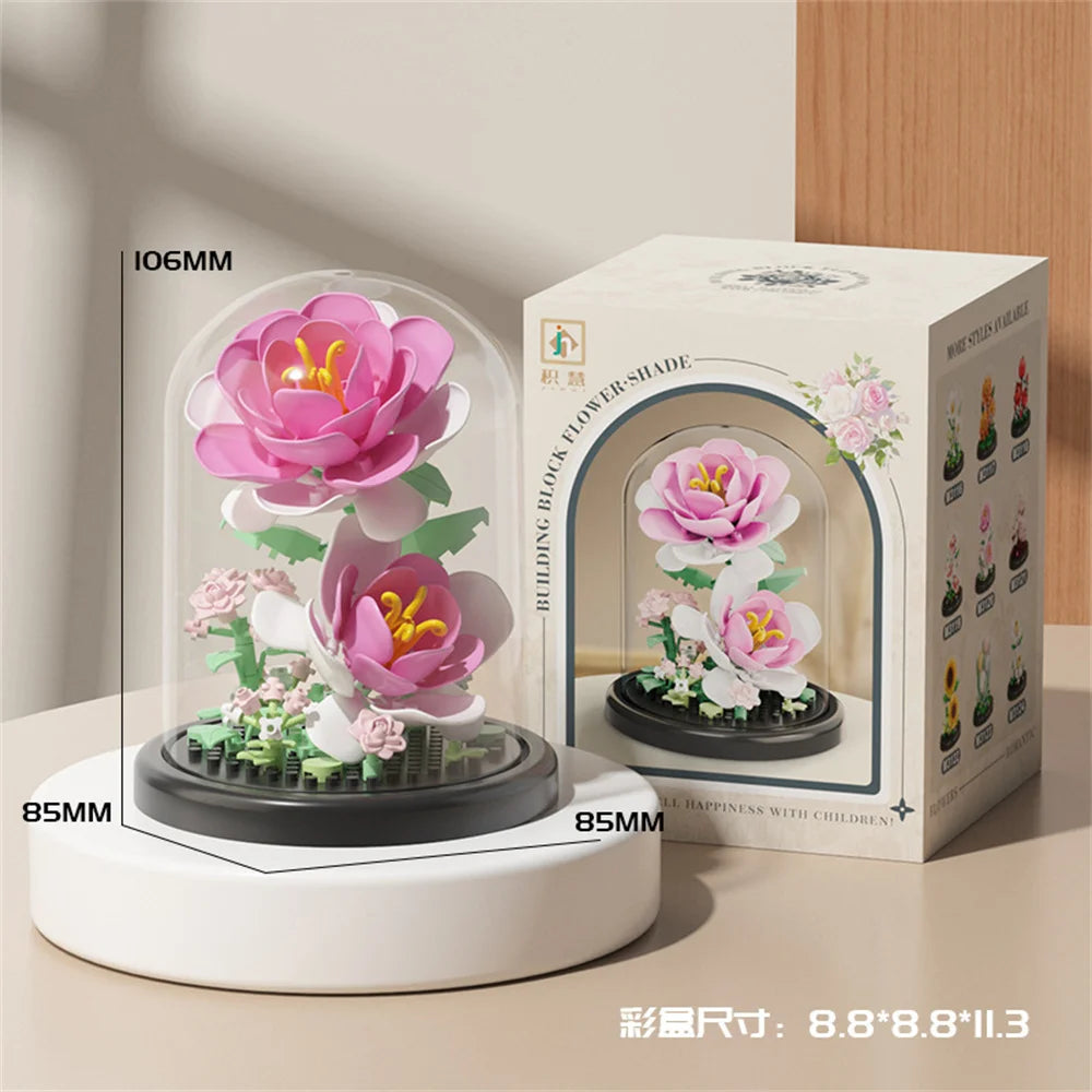 GiftšEternal Flower Bouquet ā Bonsai Potted Plant, Micro Artificial Flowers for Birthday Gift