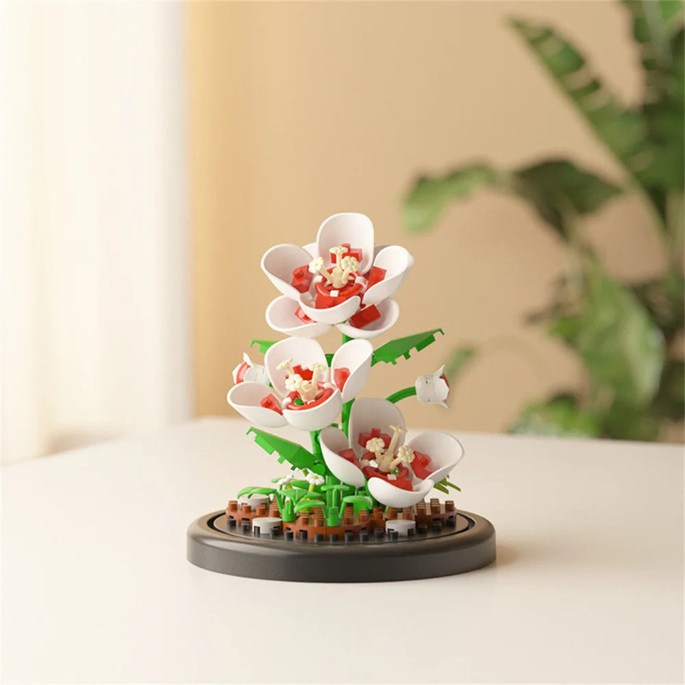 GiftšEternal Flower Bouquet ā Bonsai Potted Plant, Micro Artificial Flowers for Birthday Gift