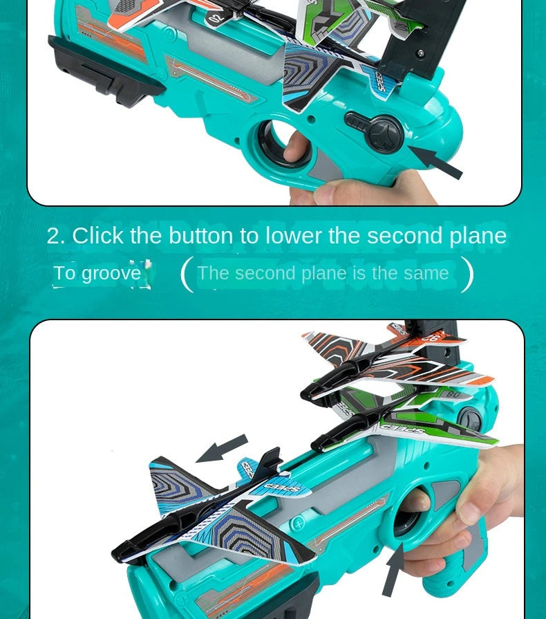 GiftđChildrenâs Airplane Launcher Toy â Foam Plane for Outdoor Fun, Parent-Child Interaction